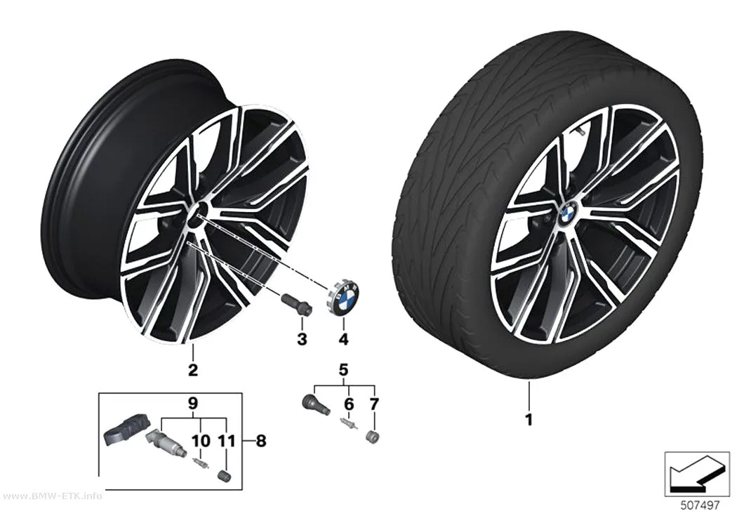 Šema: BMW aluminijumska felna Y-krakovi 783 - 19"
