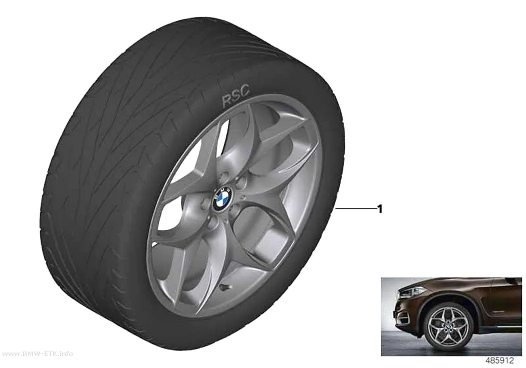 Šema: BMW aluminijumska felna, dvostruki krakovi 215 - 21"