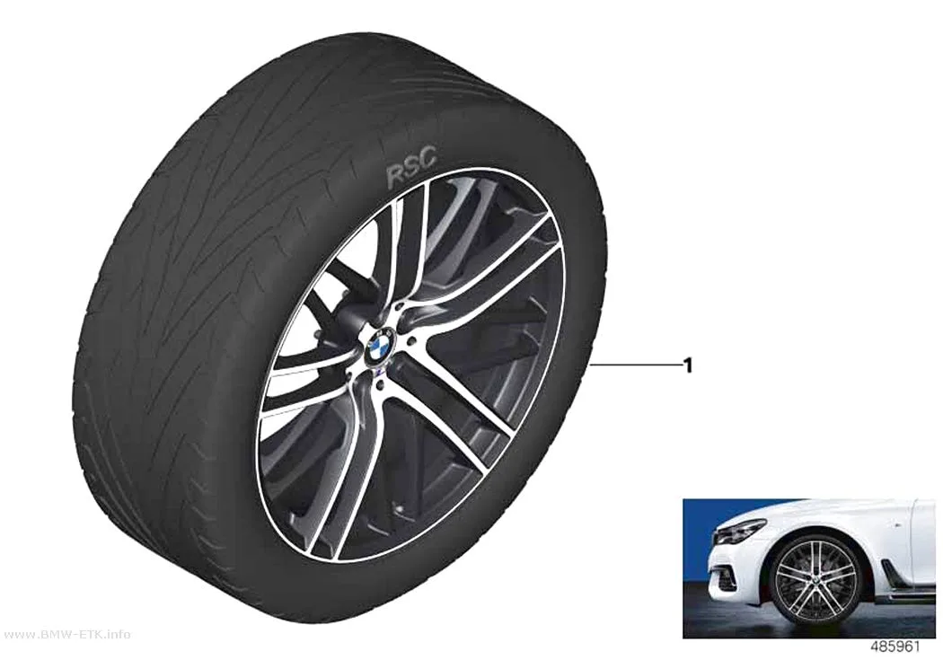 Šema: BMW M Performance aluminijumska felna dvostruki krakovi 650M - 21"
