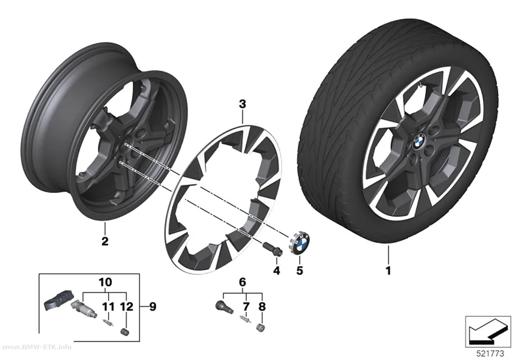 Šema: BMW aluminijumska felna, aerodinamička 866 - 18"