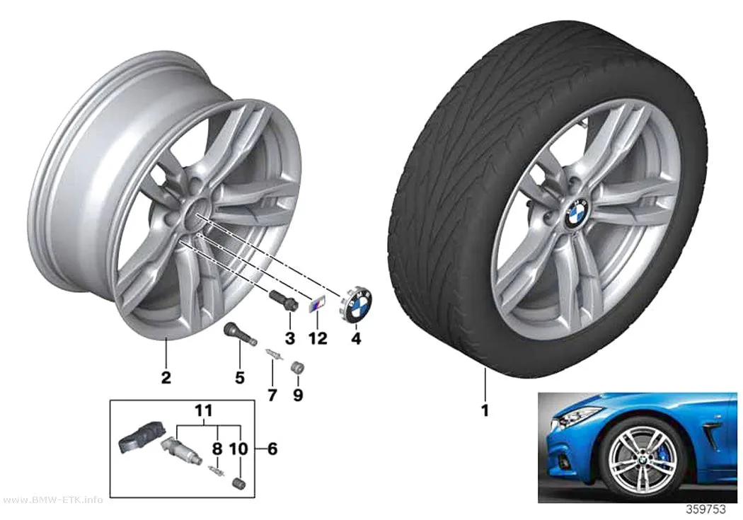 Šema: BMW aluminijumska felna, M dvostruki krakovi 441 - 18"