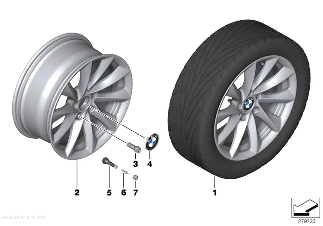 Šema: BMW aluminijumska felna, turbinski dizajn 415 - 18"