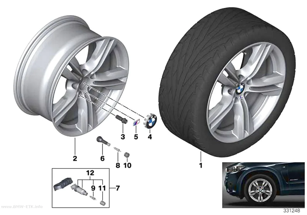 Šema: BMW aluminijumska felna, M dvostruki krakovi 467 - 19"