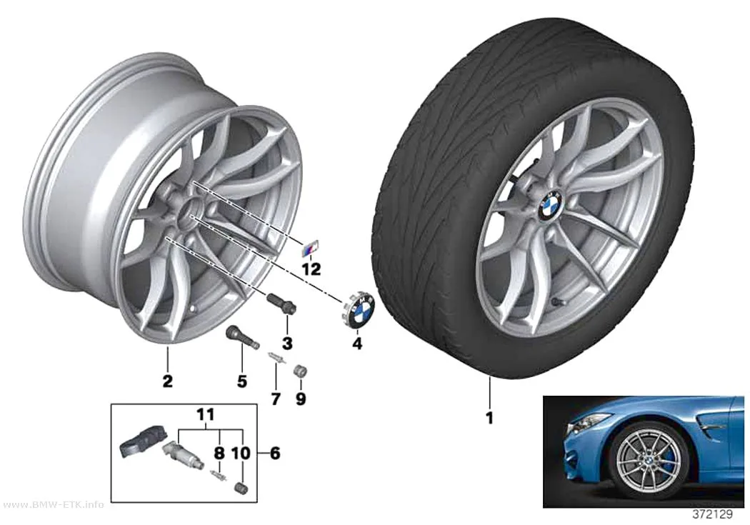 Šema: BMW aluminijumska felna, V-krakovi 513M - 18"
