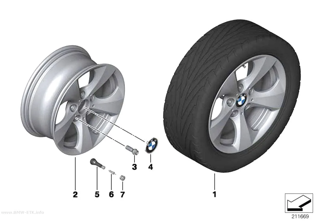 Šema: BMW aluminijumska felna Streamline 306 - 16"