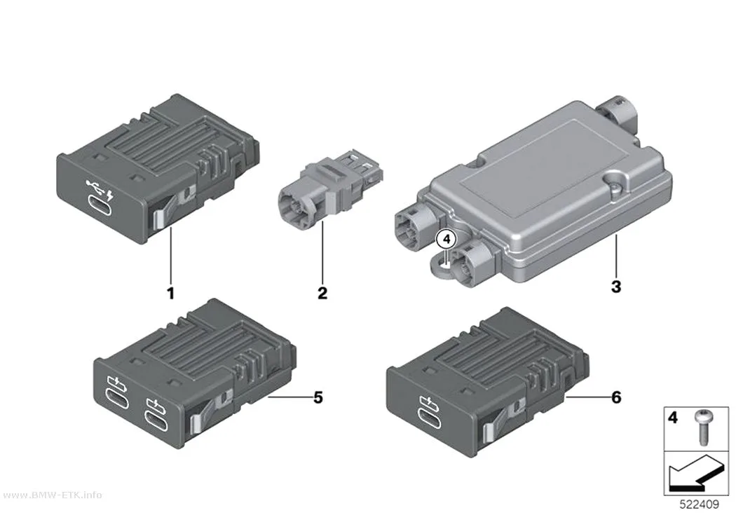 Šema: Pojedinačni USB delovi
