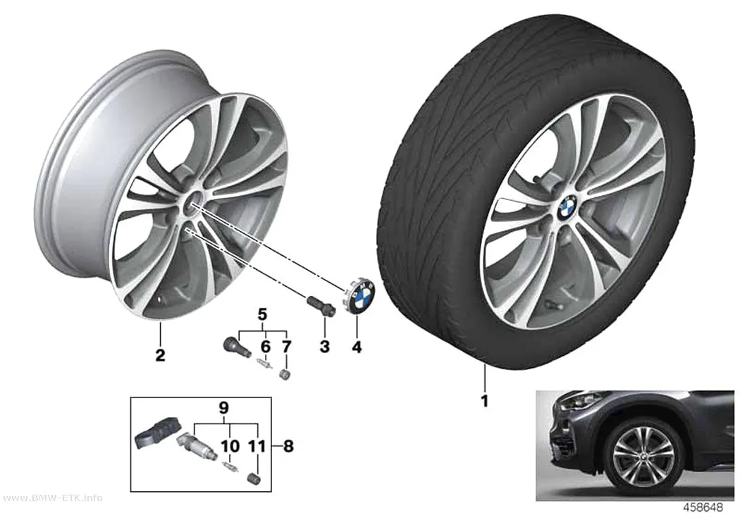 Šema: BMW aluminijumska felna dvostruki krakovi 568 - 18"