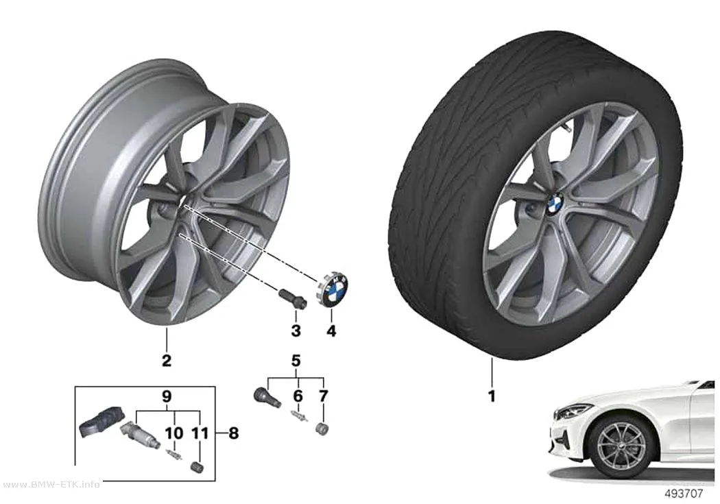 Šema: BMW aluminijumska felna V-krakovi 776 - 17"