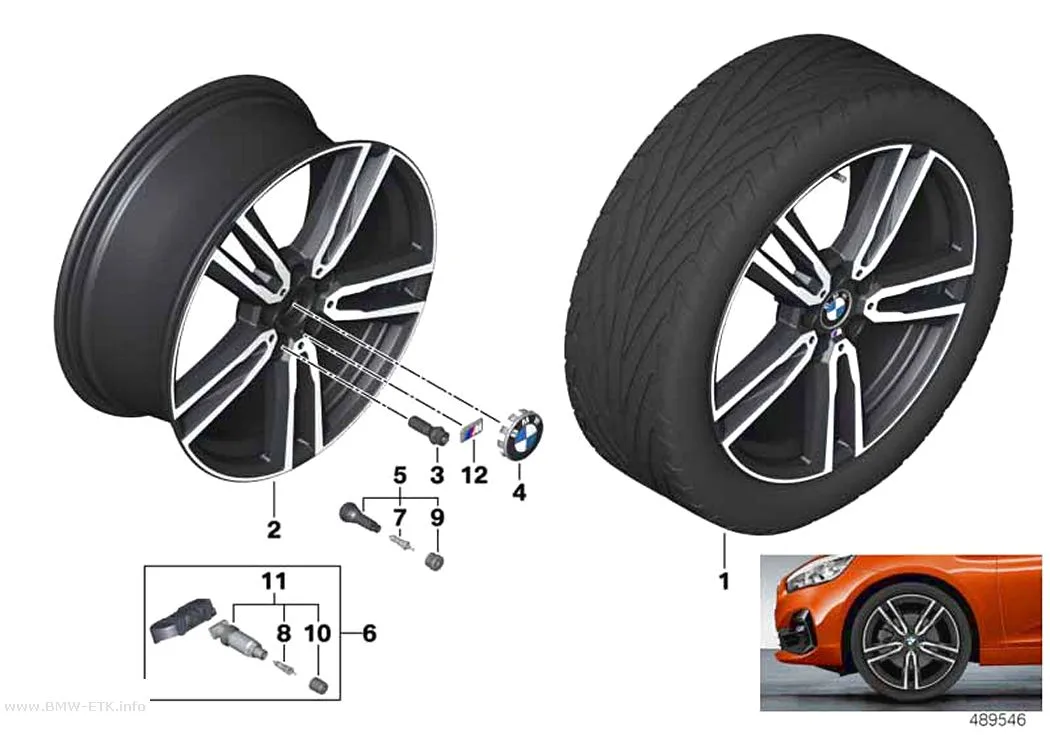 Šema: BMW laka aluminijumska felna, dvostruki krakovi 766M - 19"