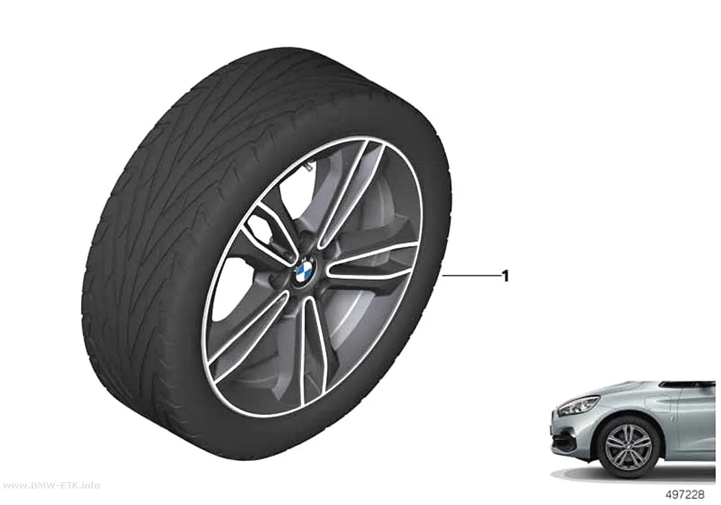 Šema: BMW aluminijumska felna, dvostruki krakovi 549 - 17"