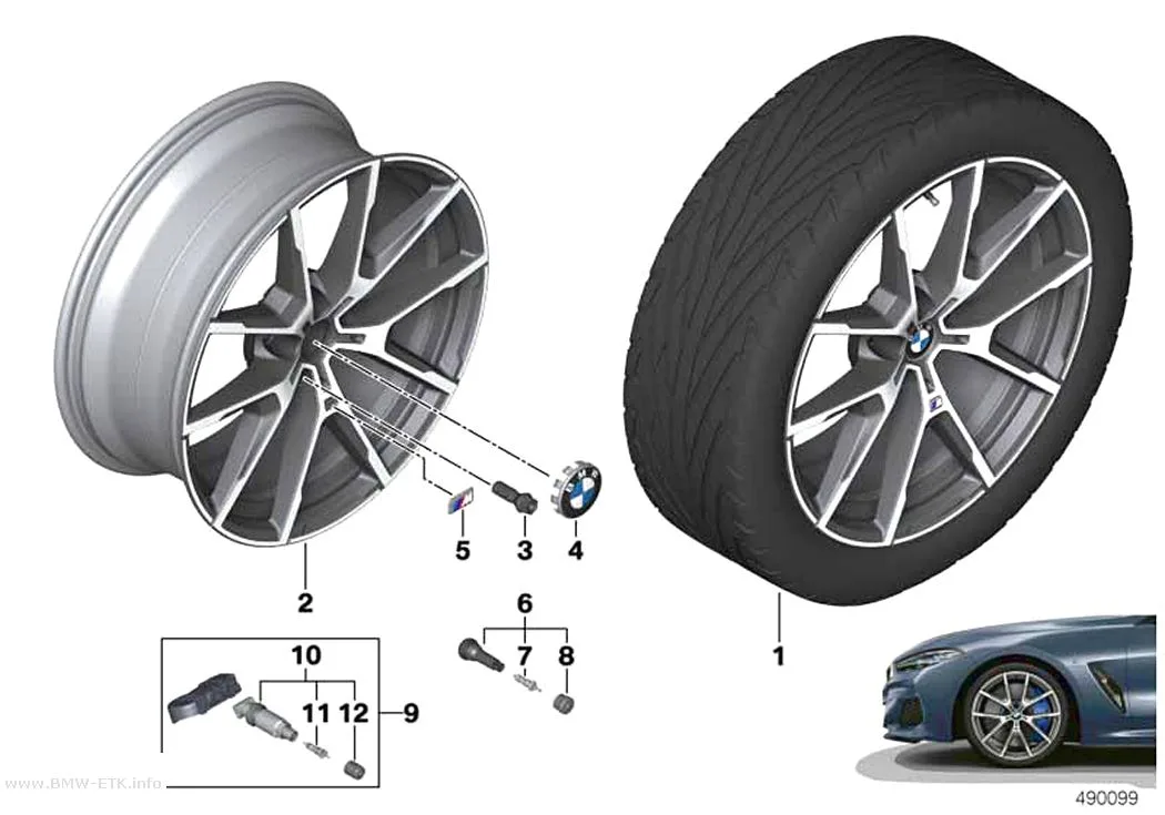 Šema: BMW laka aluminijumska felna Y-krakovi 728M - 20"