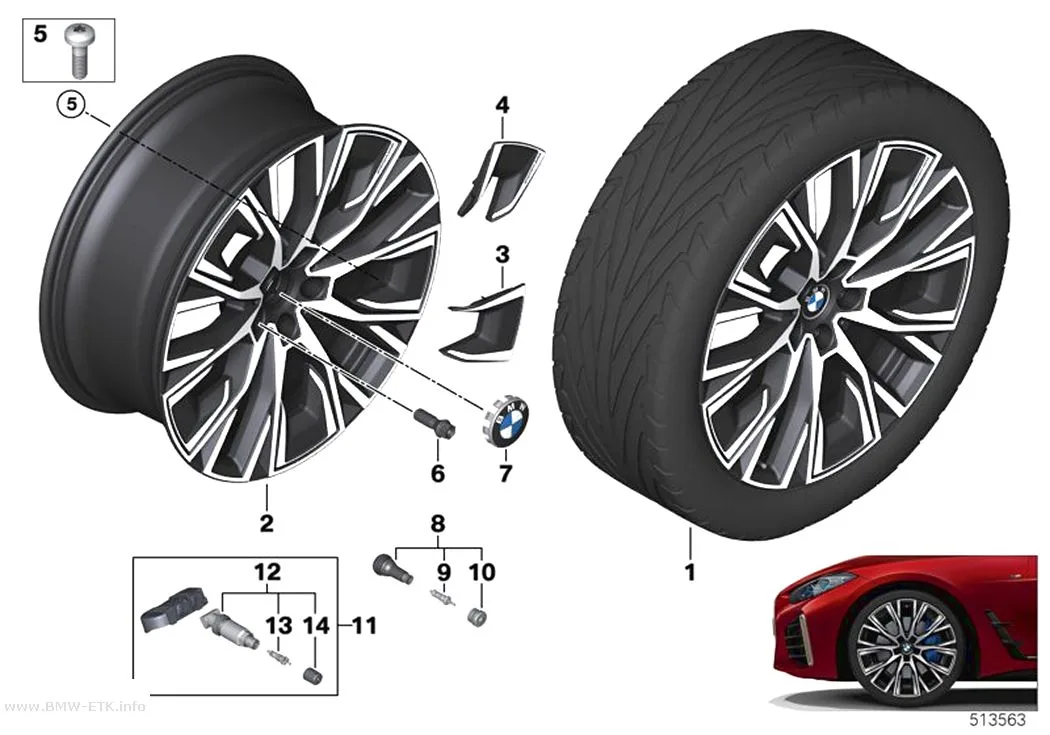 Šema: BMW aluminijumska felna aerodinamičkog dizajna 862I - 20"