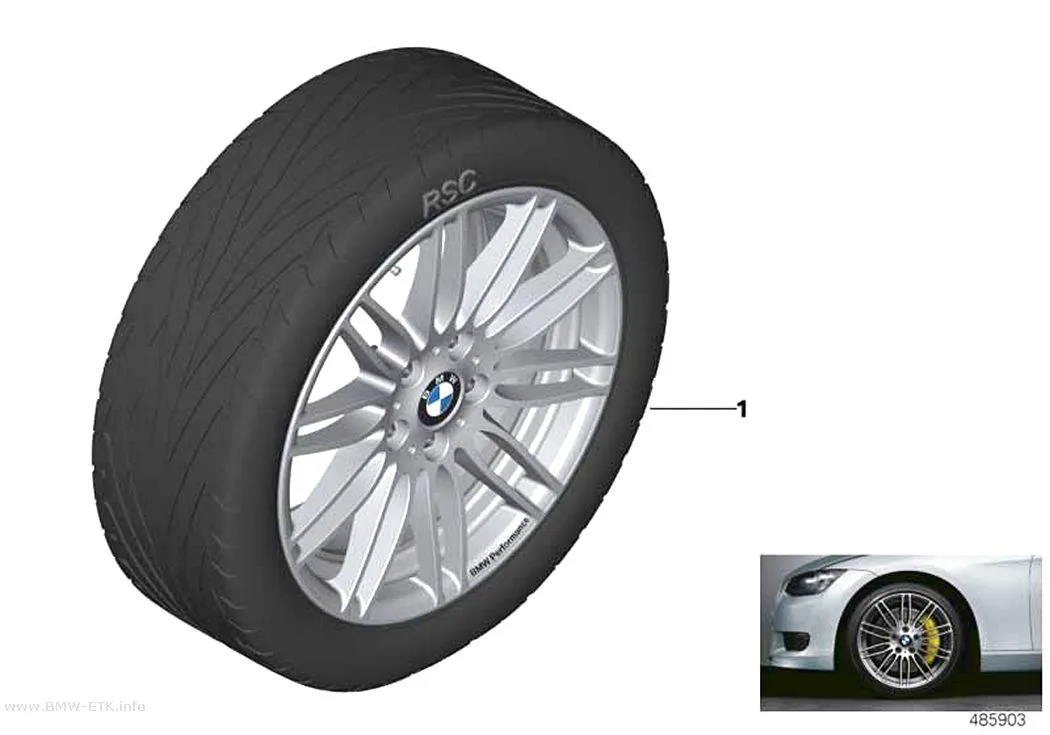 Šema: BMW Performance aluminijumska felna, dvostruki krakovi 269 - 19"