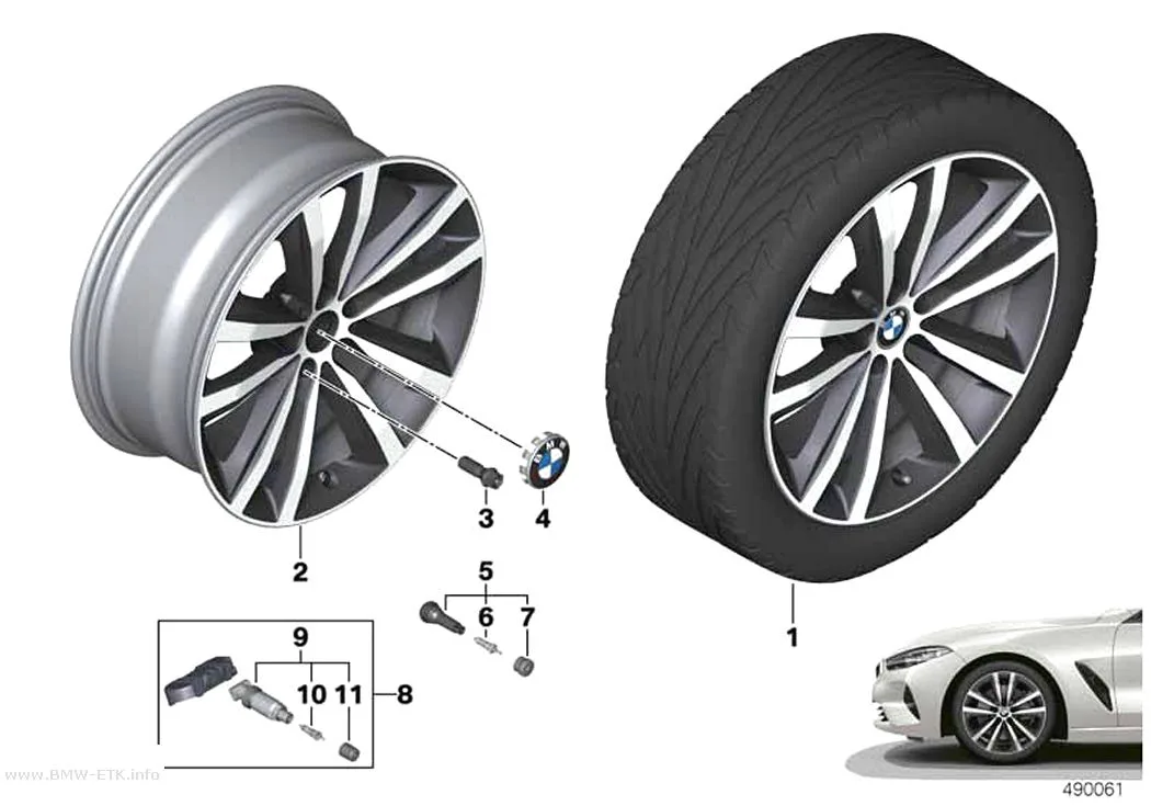 Šema: BMW aluminijumska felna dvostruki krakovi 690 - 19"