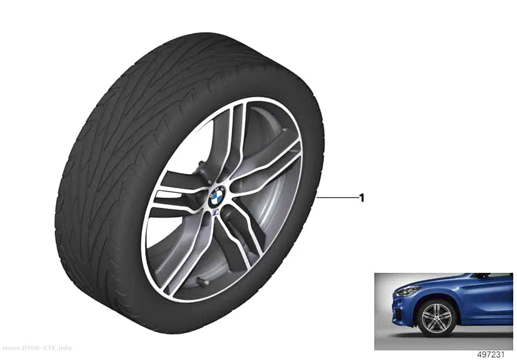 Šema: BMW aluminijumska felna M dvostruki krakovi 570M - 18"