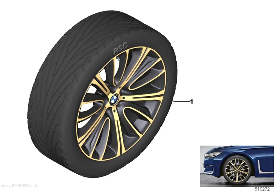 Šema: BMW aluminijumska felna V-krakovi 628 - 20"