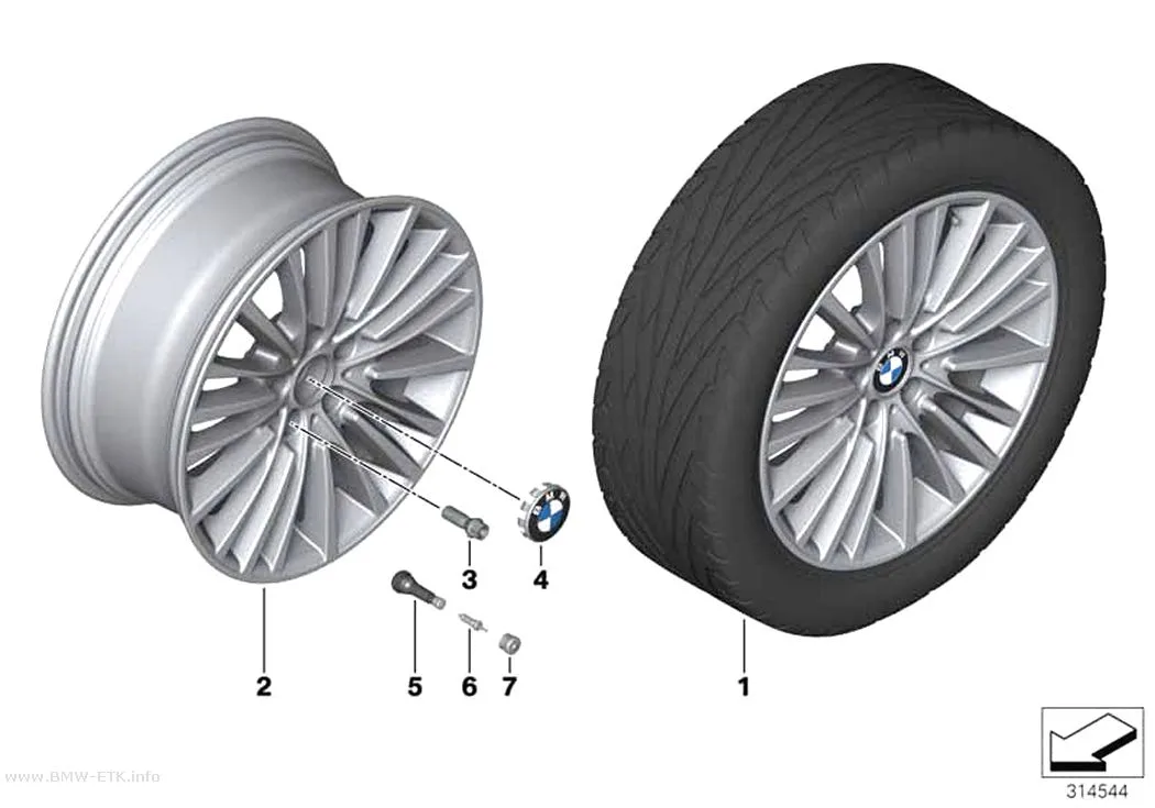 Šema: BMW aluminijumska felna sa više krakova 455 - 19"