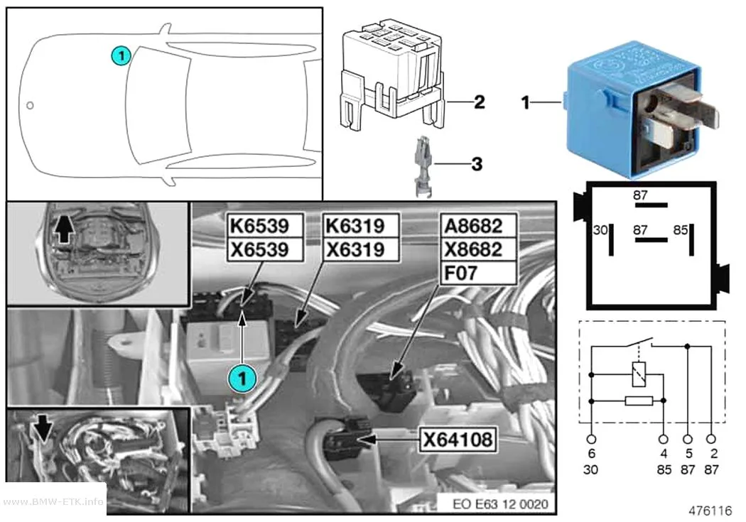 Šema: Relej grejanja ventilacije motora K6539