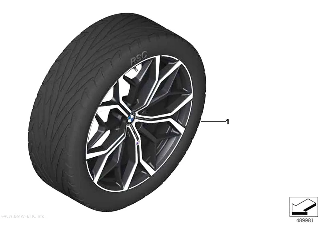 Šema: BMW aluminijumska felna M Perf. zvezdasti krakovi 785M - 22"