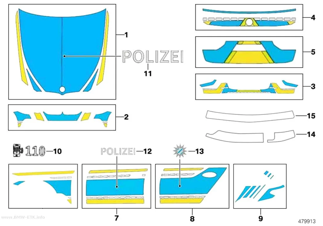 Šema: Plava policijska nalepnica Bavarske