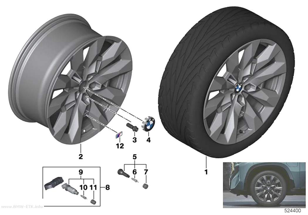 Šema: BMW aluminijumska felna, dvostruki krakovi 917M - 21"