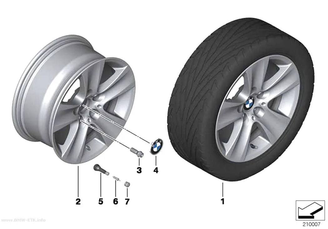Šema: BMW aluminijumska felna, zvezdasti krakovi 327 - 17"