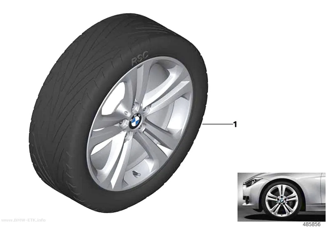 Šema: BMW aluminijumska felna, dvostruki krakovi 401 - 19"