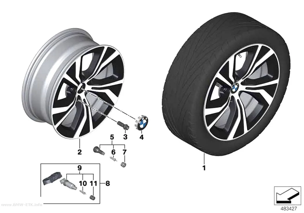 Šema: BMW aluminijumska felna, turbinski dizajn 689 - 18"