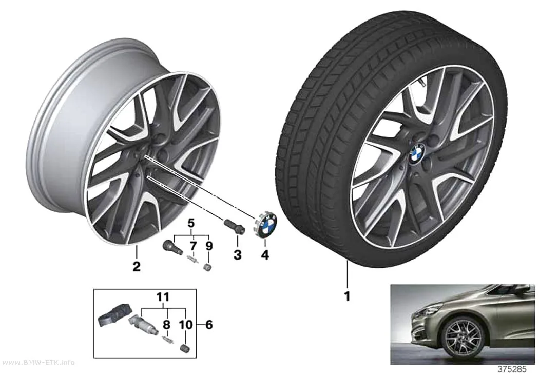 Šema: BMW aluminijumska felna, turbinski dizajn 487 - 19"
