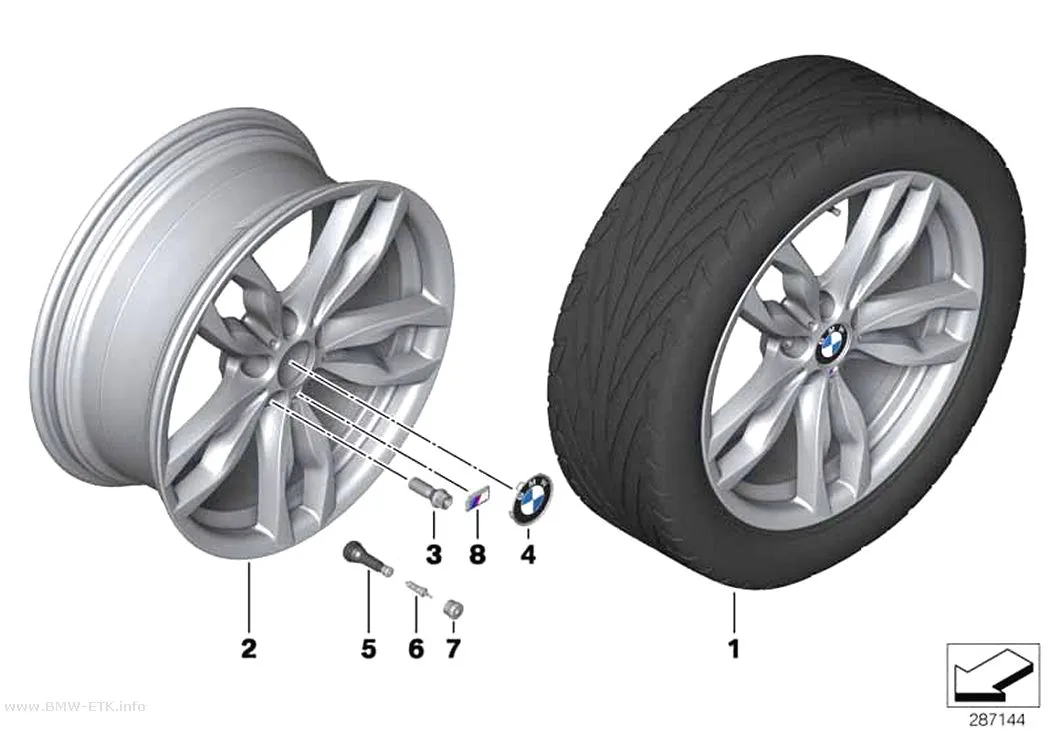 Šema: BMW aluminijumska felna M dvostruki krak 434 - 20"