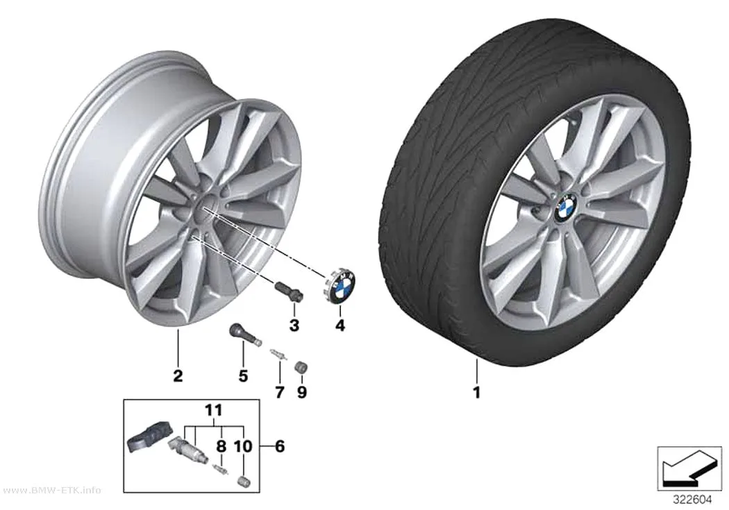 Šema: BMW aluminijumska felna, dvostruki krakovi 446 - 18"