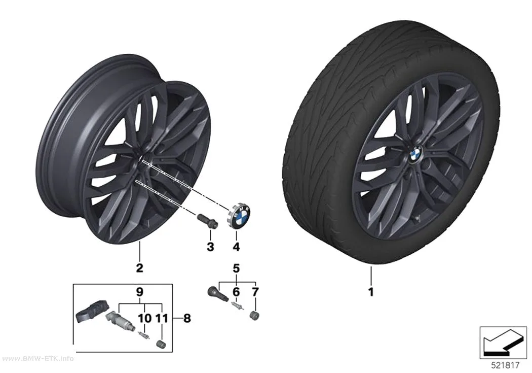 Šema: BMW aluminijumska felna, dvostruki krakovi 879 - 18"