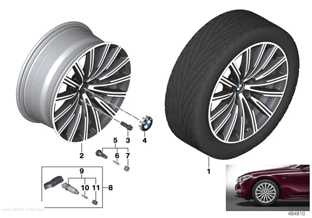 Šema: BMW laka aluminijumska felna sa više krakova 644 - 19"