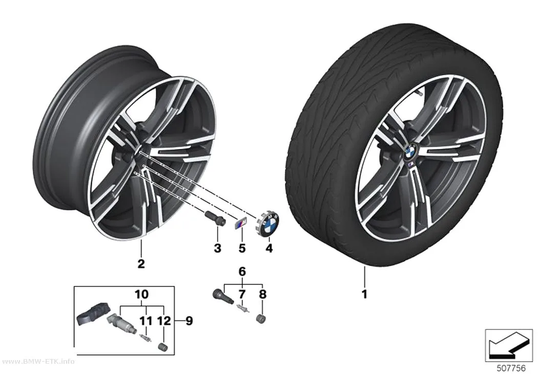 Šema: BMW aluminijumska felna dvostruki krakovi 848M - 18"