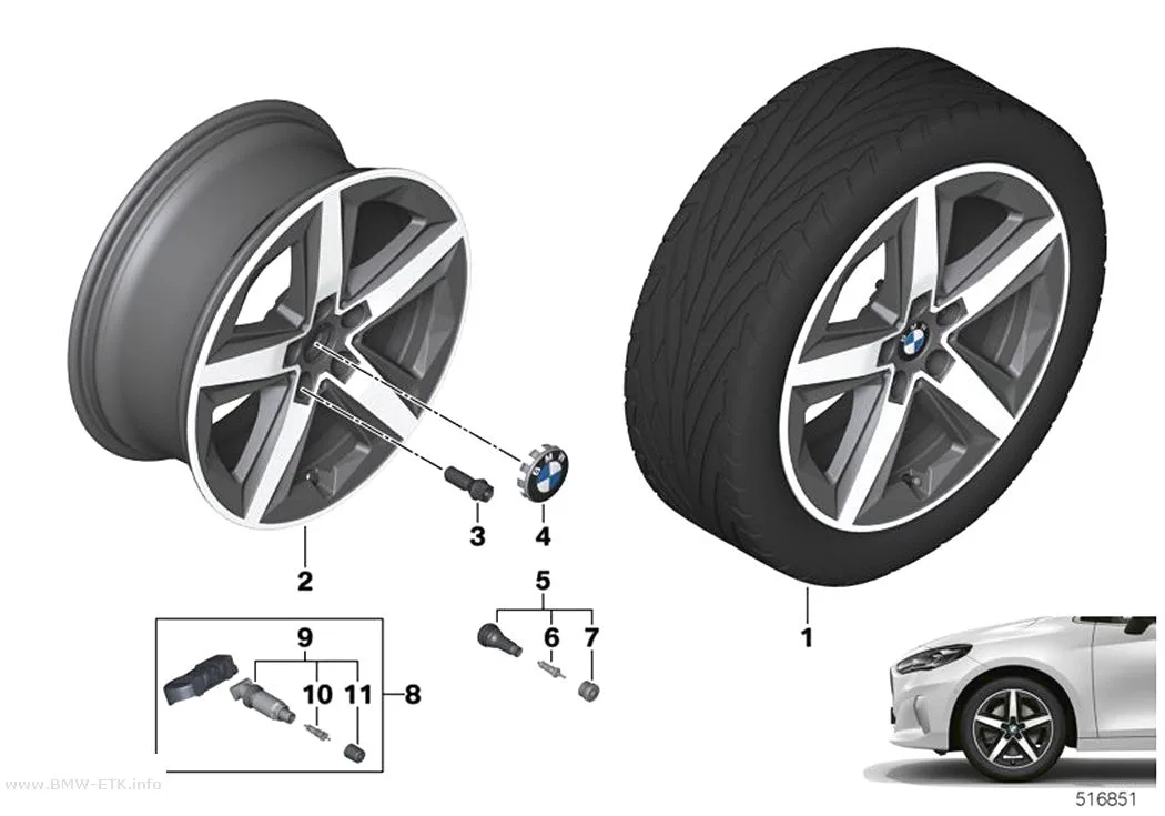 Šema: BMW aluminijumska felna, zvezdasti krakovi 837 - 18"