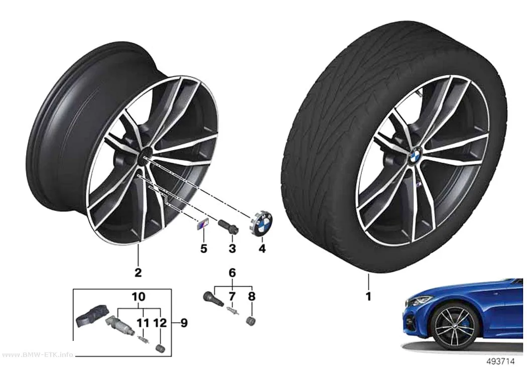 Šema: BMW aluminijumska felna, dvostruki krakovi 791M - 19"
