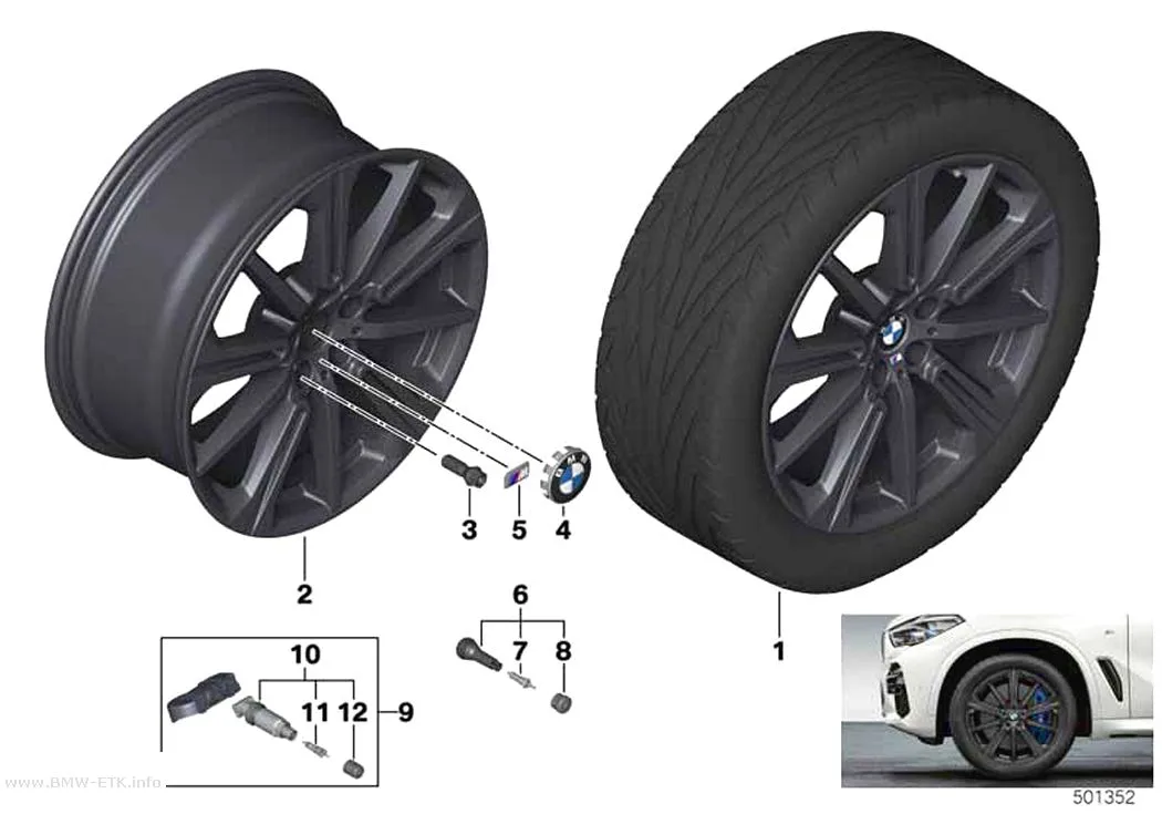 Šema: BMW aluminijumska felna M, zvezdasti krakovi 748M - 20"