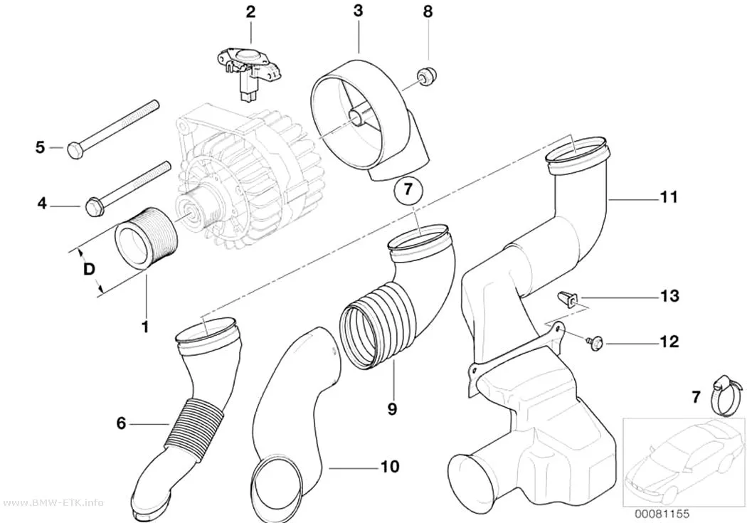 Šema: Delovi alternatora 120 A / 140 A Valeo