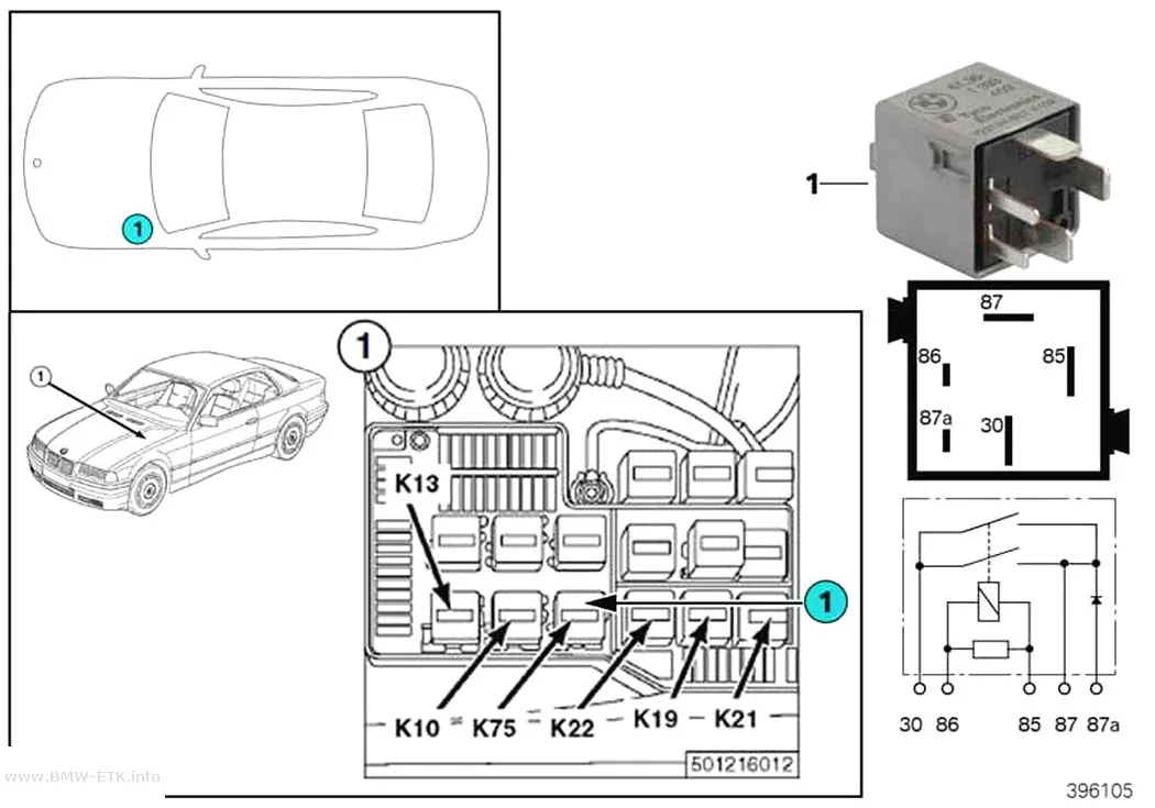 Šema: Relej, motor pumpe ABS K75