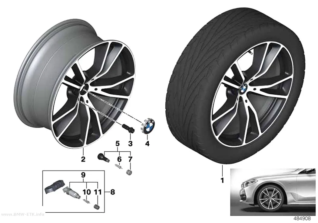 Šema: BMW laka aluminijumska felna V-krakovi 686 - 20"