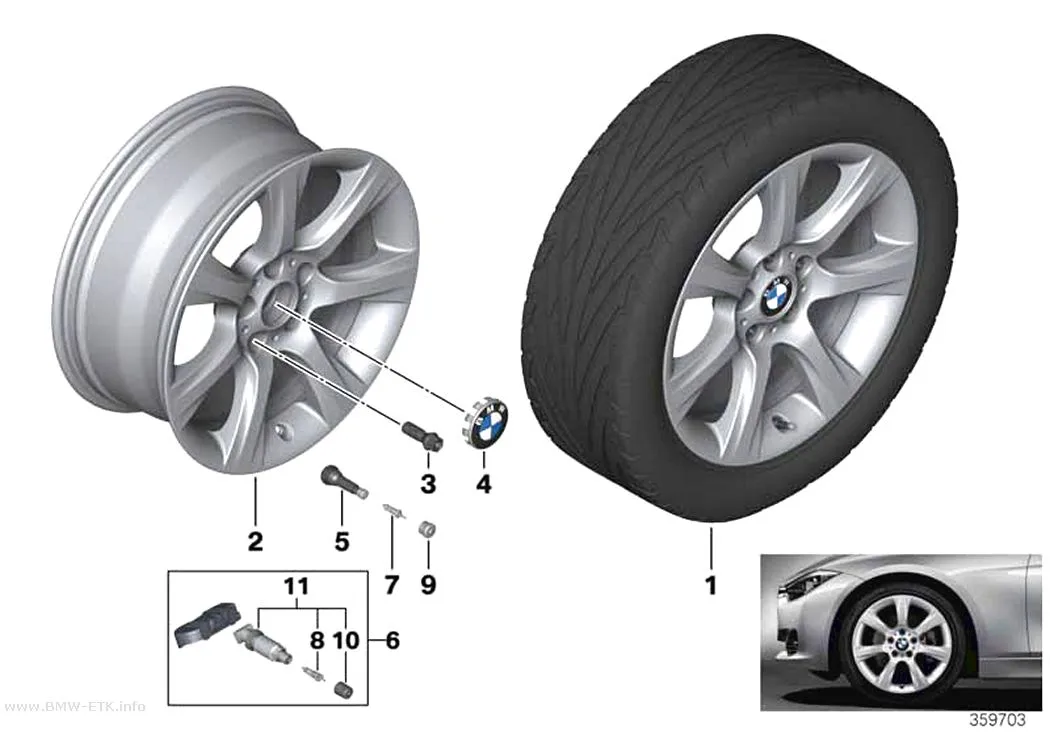 Šema: BMW aluminijumska felna, zvezdasti krakovi 396 - 18"