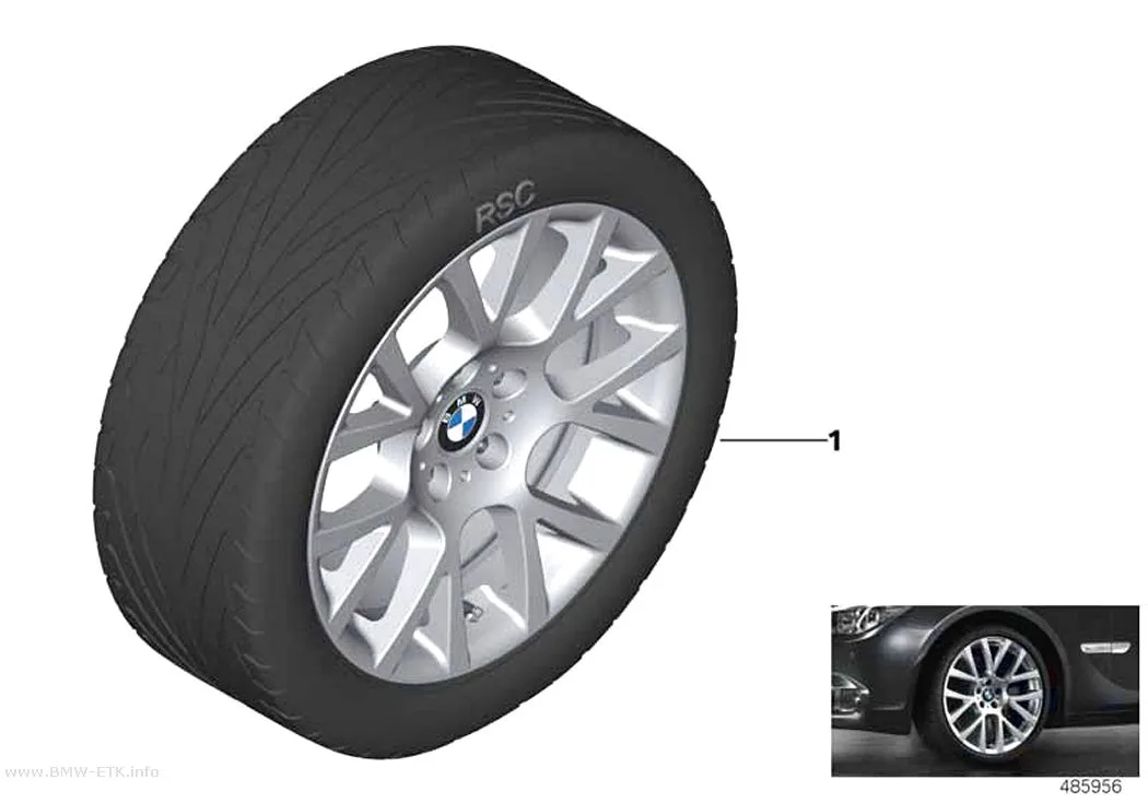 Šema: BMW aluminijumska felna dvostruki krakovi 238 - 19"