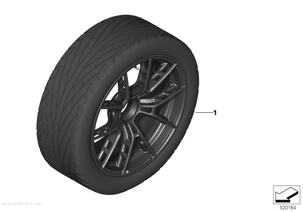 Šema: BMW aluminijumska felna M Perf., Y-krakovi 963M - 19 / 20"