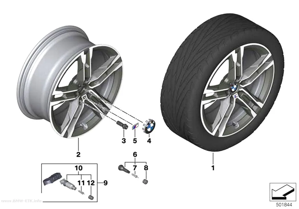 Šema: BMW aluminijumska felna, dvostruki krakovi 556M - 18"