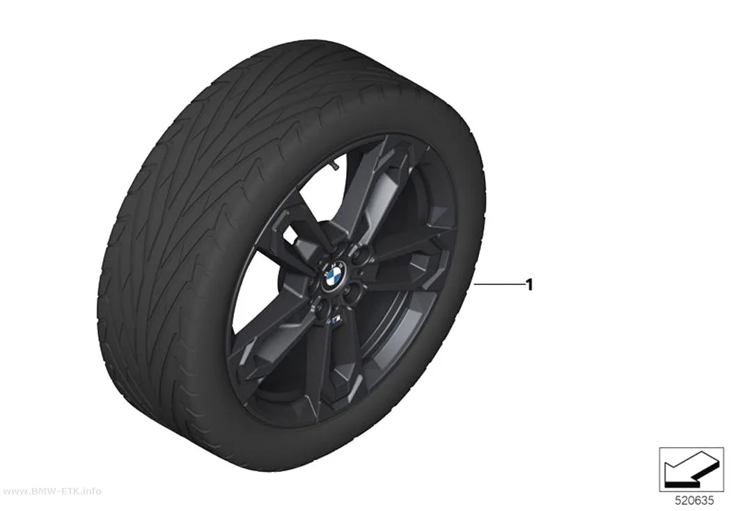 Šema: BMW aluminijumska felna M dvostruki krakovi 871M - 19"