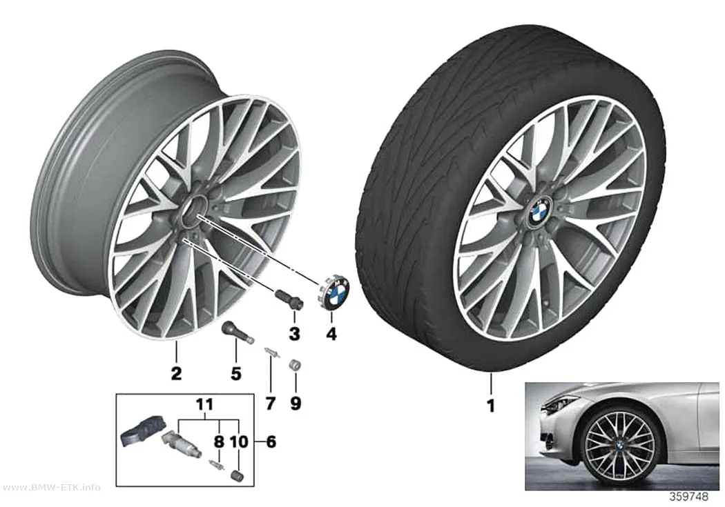Šema: BMW aluminijumska felna, ukršteni krakovi 404 - 20"