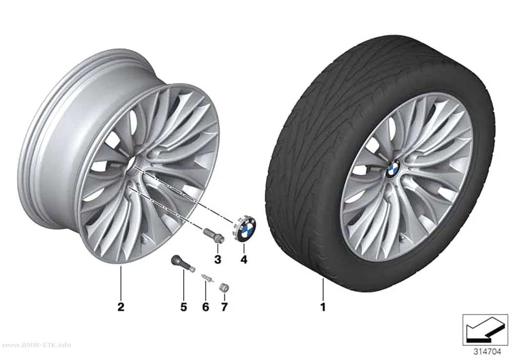 Šema: BMW aluminijumska felna, višestruki krakovi 459 - 20"
