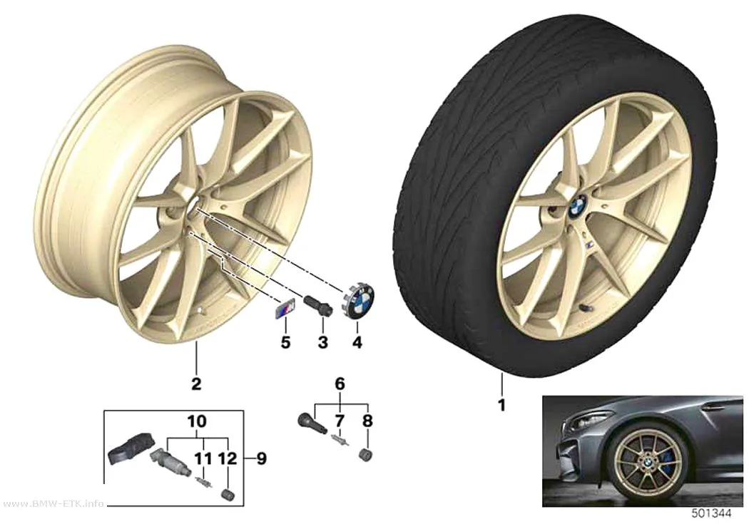 Šema: BMW laka aluminijumska felna Y-krakovi 763M - 20"