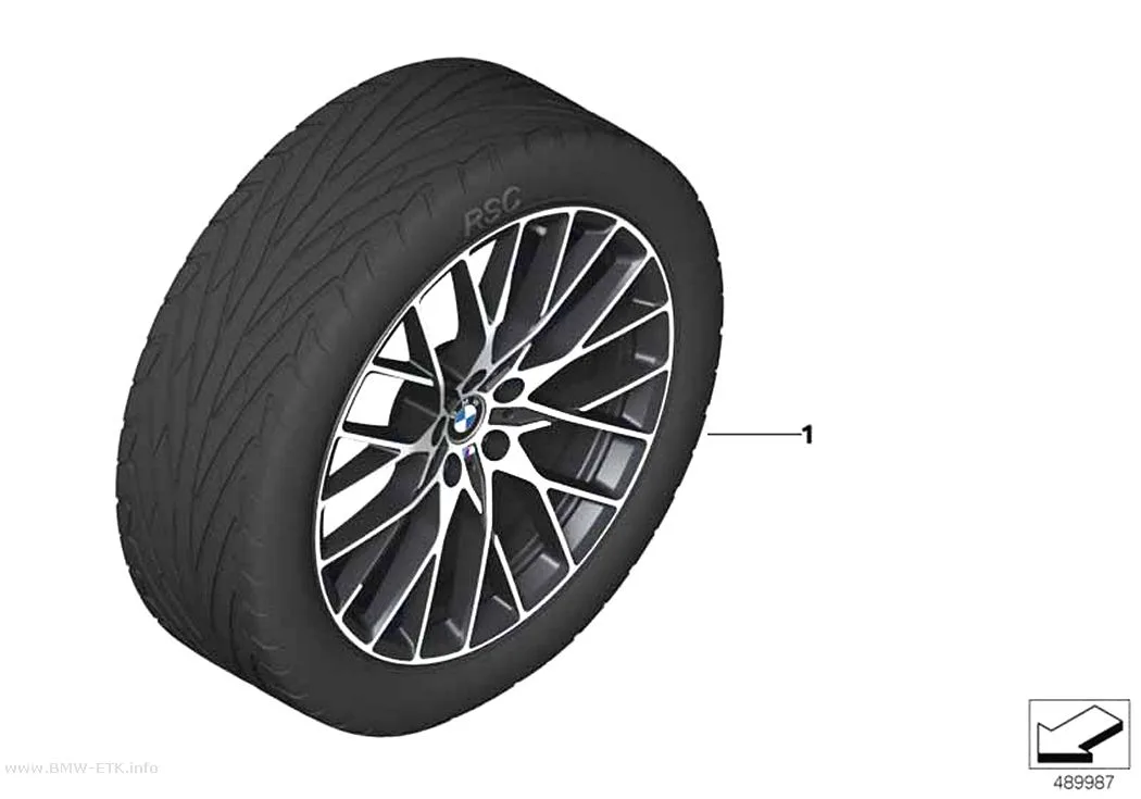 Šema: BMW aluminijumska felna M Performance, ukršteni krakovi 794M - 20"