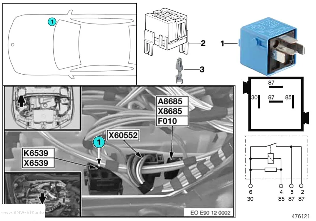 Šema: Relej grejanja ventilacije motora K6539